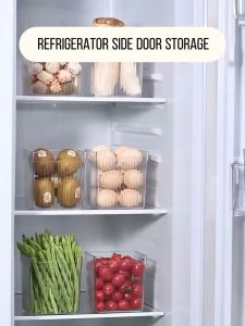 Transparent Multipurpose Plastic Fridge Organizer Bin Refrigerator Side Door Storage Shelf Basket