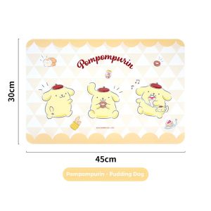 Sanrio Silicone Dining Mat Table Heat Resistant Drain Mat Rectangular Cute Style Restaurant Space Long Rectangle Mat Pad