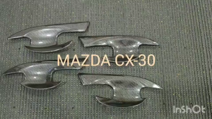เบ้ารอบมือ ถาดรองมือ ลาย คาร์บอน MAZDA CX30 CX-30 ปี 2020 2021 2022 2023 2024 2025 ใส่รวมกันได้ A