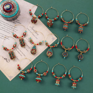 Original Ethnic Style Large Circle Tibetan Womens Earrings Unique Personality Fashion Jewelry Dangle Earrings Fresh out