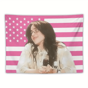 1pc Music Album Poster Tapestry Billie Flag for Living Room Bedroom Wall Hanging Suitable as a Pink Gift for Decor