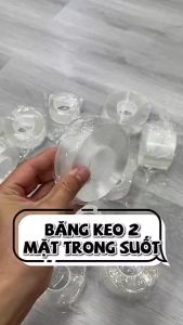 Băng keo trong suốt chuyên dụng Acrylic 2 mặt siêu dính dính mọi bề mặt phẳng treo đồ tiện lợi