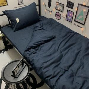 Plain Washed Cotton Bedding Set for Dorms Single Person