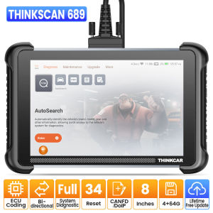 THINKSCAN 689 OBD2 Scanner Diagnostic Tool CANFD DOIP Bi-directional ECU Coding 34 Reset Full System Car Code Reader
