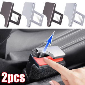 2pcs Hidden Car Seat Belt Buckle Clip Car Alert Silencer Alloy Metal Safety Belt Insert Card Auto Interior Seatbelt Accessories