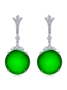 AILEQ | 925 Silver Natural Chrysoprase Earrings