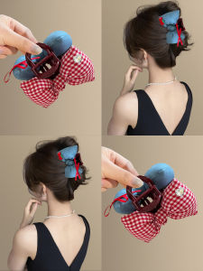 Kẹp Tóc Bướm Bong Bóng Kẻ Caro Nhiều Màu Kẹp Tóc Cá Mập Cottonized Phụ Kiện Tóc Phụ Kiện Tóc Cá Mập