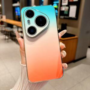 Applicable to Huawei pura90promax mobile phone case mirror high fashion powder P90Pro gradual change protective case h260709
