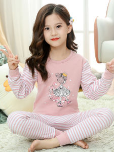 Princess Style Pure Cotton Underwear Set for Girls Baby Warm Thin Cotton Sleepwear All Seasons Comfortable Anti-static