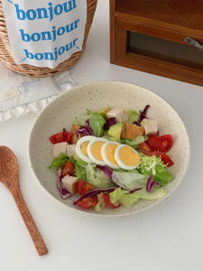 Premium Spill-Dye Salad Bowl Yogurt Plate Home Use 2025 New Instant Noodles Soup Rice Bowl Dining Utensils Dinner Plate