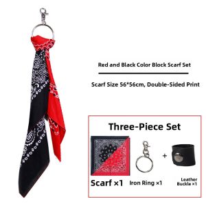 Retro Hip Hop Pants Scarf Waist Nut Flower Decorative Hanging Accessories Japanese Style Cotton Square Scarf for Youth