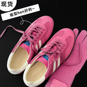 รองเท้าผ้าใบพื้นแบนหนังแท้สุดนุ่ม สีเหลือง สีชมพู เทรนเนอร์เยาวชน รองเท้าลำลอง รองเท้าเด็กผู้หญิง รองเท้าผ้าใบสีสันสดใส