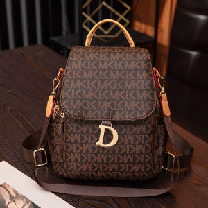 Multifunctional PU Leather Shoulder Bag Zipper Casual Ladies Travel Commuting Versatile Backpack Single Shoulder Bag