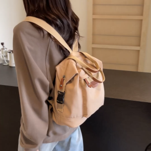 Vintage Canvas Shoulder Bag Large Capacity Commuter Backpack Japanese Style Canvas Backpack