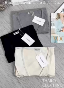 Áo Nữ Cổ Tim Sâu Phối Túi - Tharo Clothing [AO00314]