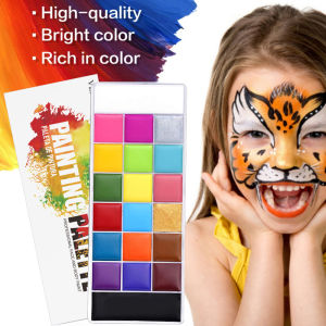 20 colors kids face and body painting safe oil-based makeup palette set painting art Halloween party makeup