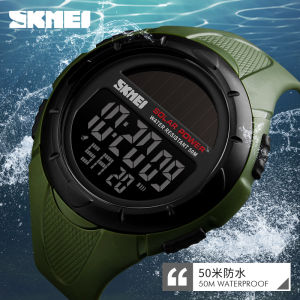 SKMEI 1405 Sport Digital Mens Wristwatches Solar For Power Enviormentally Alarm Male Clock reloj hombre Men Luminous Watches
