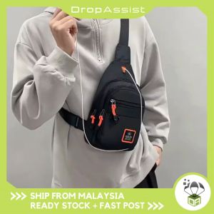 DROPASSIST 2110 READY STOCK Men Fashion Multifunctional casual Messenger Canvas Bag Mini Chest Shoulder Beg
