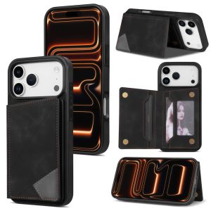 Flip Wallet Leather Case For iPhone 18 Pro Max 17 Air 16E 15 Plus 14 Multi Card Slots Photo Pocket Kickstand Shockproof Protective Phone Cover