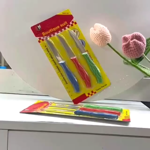 vỉ 3 dao gọt tỉa trái cây nhiều màu dao tỉa tạo hình trái cây hoa quả mũi nhọn siêu bén