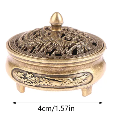 Alloy Incense Stick Burner Mini Antique Lotus Censer Home Decor Ornaments Buddhist Utensils Aroma Stove Air Freshener Container