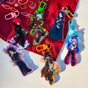 Bandai | Arcane Vi Ekko Caitlyn Jinx Mel Vikto Original Acrylic Handmade Cute Cartoon Anime Keychain Pendant Toy Gift