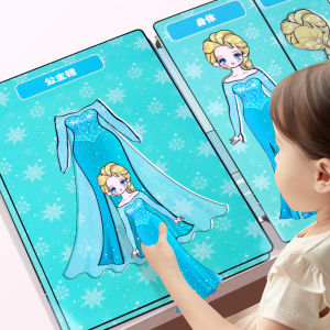 Princess Magnetic Stickers Quiet Book DIY Handmade Toy No Cutting Required Creative Play for Girls Handmade Craft Stick-Ons