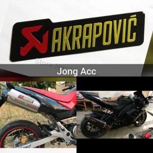 Stiker Emblem Knalpot Akrapovic Bahan Aluminium Timbul Logo Knalpot