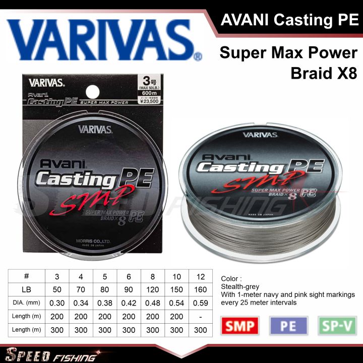 Varivas Avani Casting PE SMP 300m Line #5 #8 Benang Kuat | Lazada