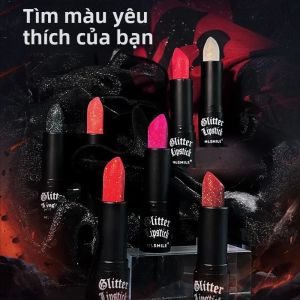 Son Môi Lì Không Dính Nhiều Màu Dành Cho Nữ Bền Màu Dễ Tán Ánh Kim Lấp Lánh Tạo Vẻ Ngoài Halloween Tối Màu