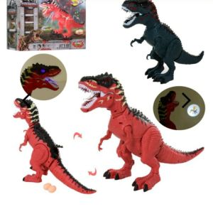 Mainan Anak Dinosaurus t-rax dan leher panjang jalan bersuara berlampu and bertelur sesuai video