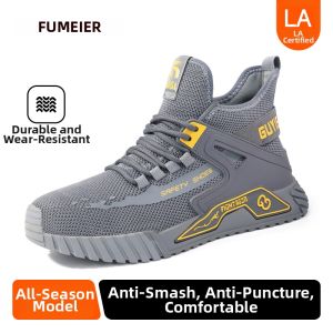 GUYISA | Lightweight High Ankle Anti-Smash Safety Shoes for Men