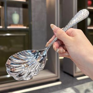 Divided Stainless Steel Spoon Hammered Shell 18/10