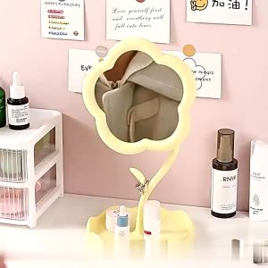 ⭐SUPERMALL⭐ Cermin Aesthetic Stand Mirorr Flower Kaca Meja Rias / Cermin Bunga Standing Mirror Makeup Rotating / Kaca Rias Serbaguna R1222