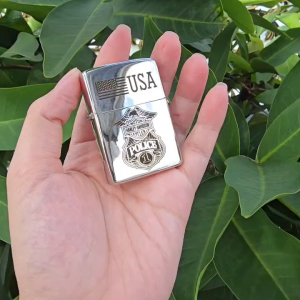 Bật Lửa Zippo Bạc Khối Harley Davidson Chu Niên 1932- 1985 Fullbox ( Tặng Đá Bấc) Hột Quẹt Xăng Đá Zippo