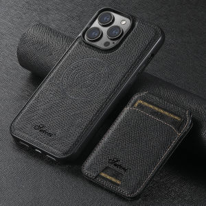 Magnetic Absorption Phone Case for  17/16Promax 15Plus 14Pro 13 12 with Card Holder Slot Luxury Protective Shell for Men