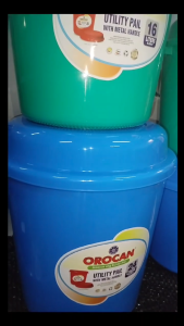 OROCAN Utility Pail with cover/Water Pail Set/Durable Utility Containers/Utility High Quality Plastiic Can/Timba/Balde/Water Container/Plastic Bucket/Pail with Metal Handle/Orocan Pail Cover/Round Bucket/ Household Tools/Laundry & Cleaning Equipment.