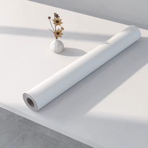 Pure White Waterproof Matte Solid Vinyl Wallpaper Self-Adhesive Stickers for Wall Furniture Living Room Contact Paper Home Decor