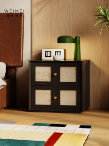 Weimei | Solid Wood Vintage Color-Block Creative Nightstand