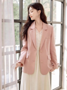 XIANGYING | Pink Bow Womens Autumn Commuter Blazer