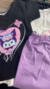 Bộ cộc tay cho bé gái áo thụng và quần legging tím (ảnh thật) 10-30kg XHN1546