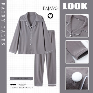 ชุดนอนผู้หญิงฤดูใบไม้ร่วง/ฤดูหนาว 2024 ชุดนอนผ้าขนแกะบางแขนยาวหลวมๆ อบอุ่นสำหรับคู่รัก ชุดนอนผ้าขนแกะแบบลำลอง