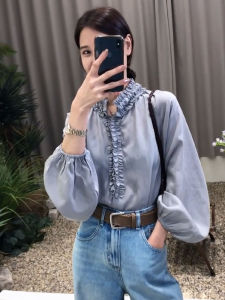 YUFUQING | French Lantern Sleeve Shirt Womens Fashion Design Sensation Unique Floral Edge Top Summer New Style Elegant Atmosphere