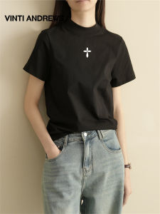 Round Neck Simple Solid Color Versatile Casual Short Sleeve T-Shirt