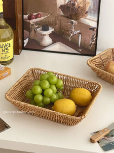 ชั้นวางเครื่องสำอางทรงถ้วยพลาสติกแบบผูกด้วยเชือกไผ่ ช่องเก็บของสำหรับจัดระเบียบของใช้ในบ้าน อุปกรณ์จัดระเบียบที่ใช้งานง่ายและทนทาน