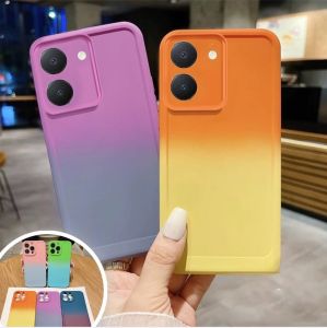 Gradient Case For Vivo V29 V29e V27 V27e v25e v23e 5G 4G V 29 29e 27 27e 25 25e 23 23e 2023 Soft Flexible Liquid Silicone TPU Shockproof Bumper Phone Cover Back Casing Anti Drop Two Color