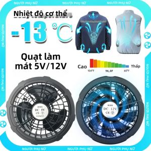 Đeo Quạt Làm Mát 5V/12V Cho Điều Hòa Không Khí Áo Vest Tốc Độ Cao Không Chổi Than Quạt Cho Thời Tiết Nóng Làm Việc Câu Cá Áo Làm Mát Mùa Hè