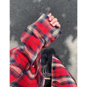 Áo Sơ Mi Kẻ Caro Cotton Nguyên Chất Màu Xanh Bạc Hà Dáng Rộng Cho Nữ Áo Khoác Ngoài Chống Nắng Dáng Rộng Dài Vừa Phải Phong Cách Thường Ngày