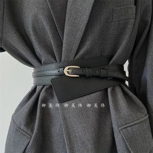 Elegant Black Belt Womens Suit Waist Belt Decorative Fashion Accessory PU Leather Alloy Buckle Summer 2024 Youth Style