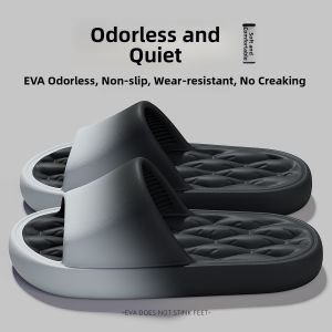 Mens Indoor Outdoor Anti-Slip Smell-Proof Slippers Comfortable Casual Sporty EVA Flat Heel Gradient Pattern Slippers